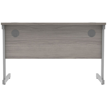 Astin 1200mm Slim Rectangular Desk, Silver Cantilever Legs, Grey Oak