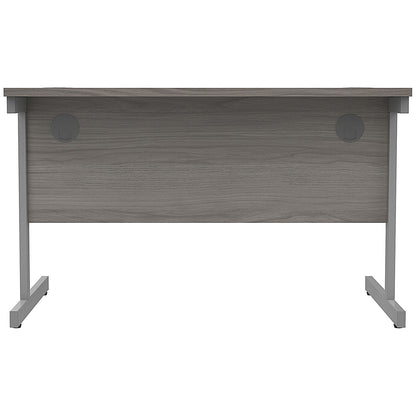 Astin 1200mm Rectangular Desk, Silver Cantilever Legs, Grey Oak