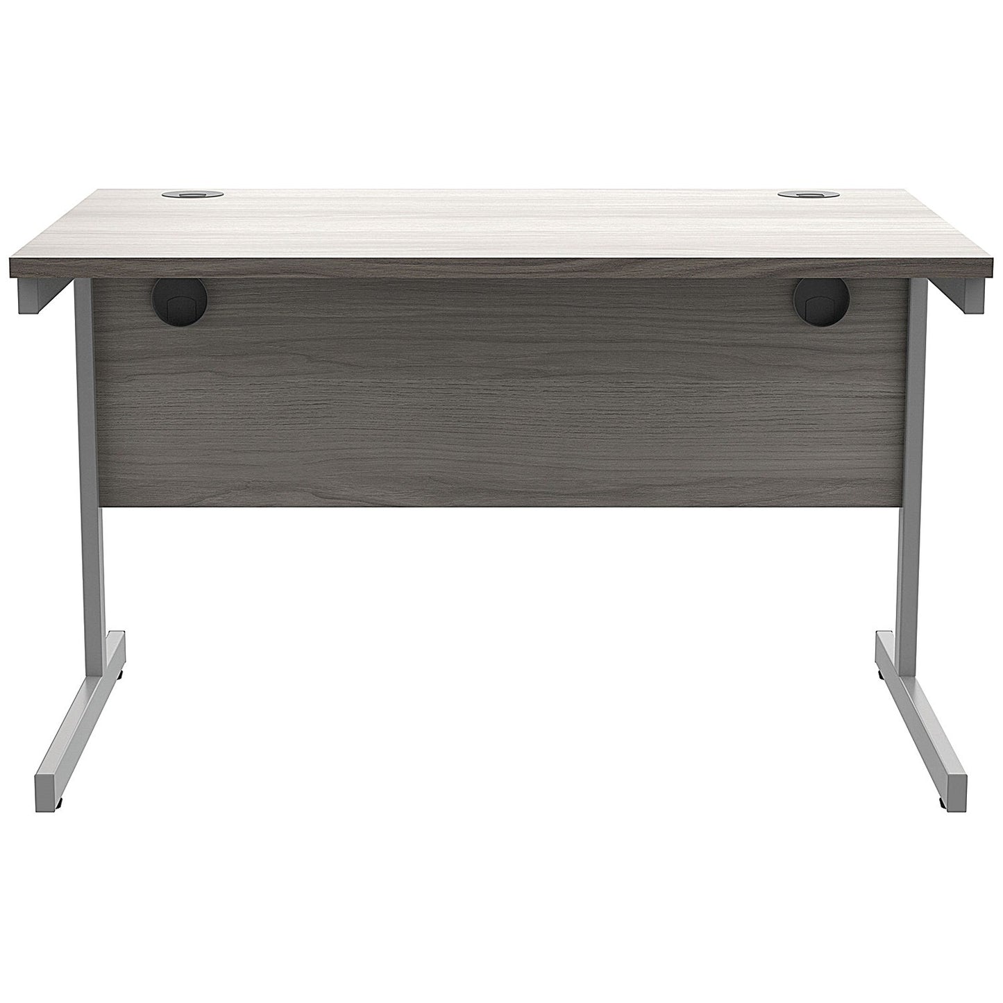 Astin 1200mm Rectangular Desk, Silver Cantilever Legs, Grey Oak