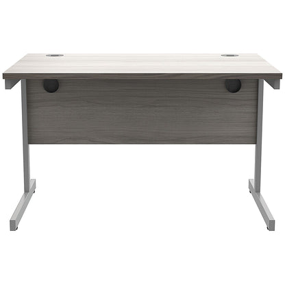 Astin 1200mm Rectangular Desk, Silver Cantilever Legs, Grey Oak