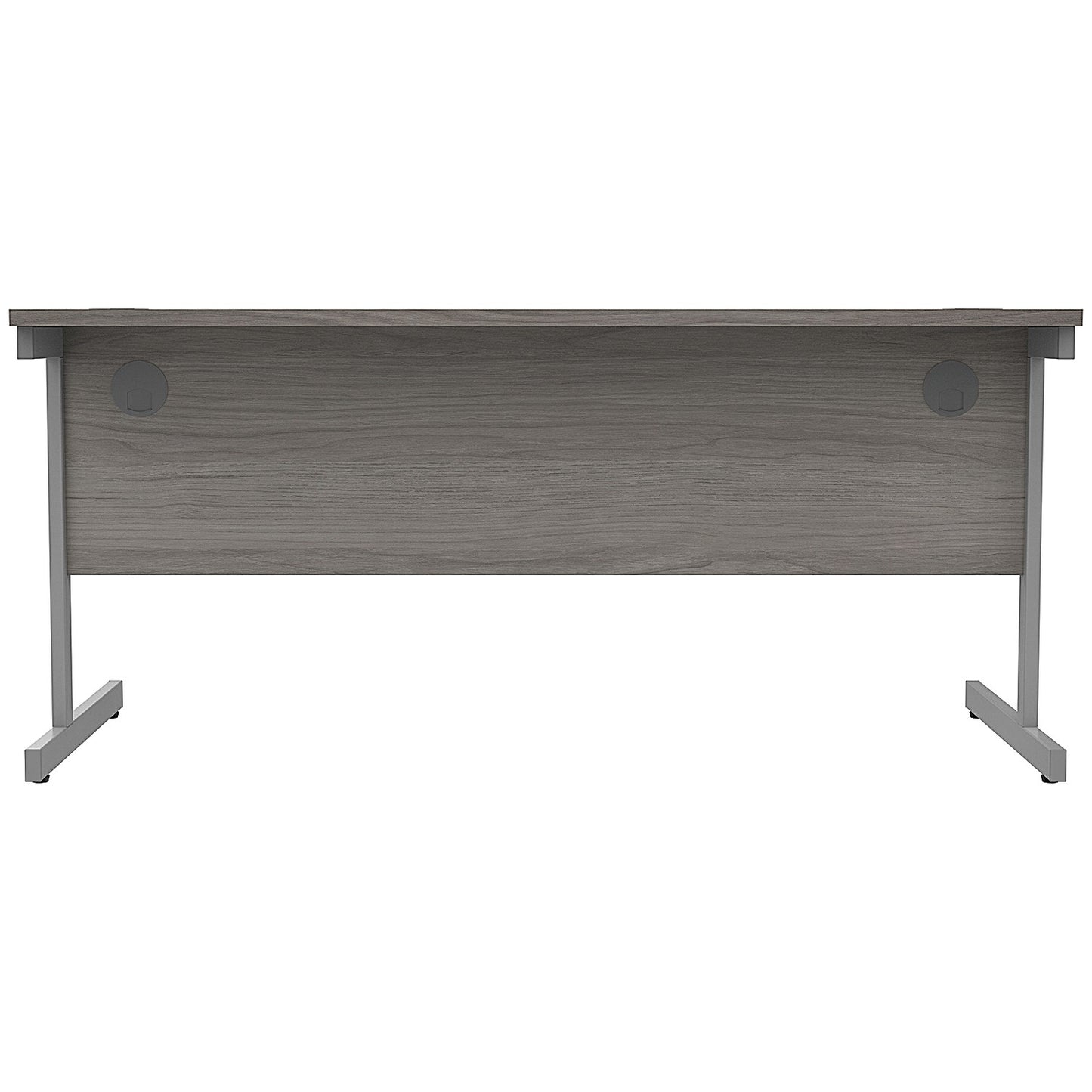Astin 1600mm Rectangular Desk, Silver Cantilever Legs, Grey Oak