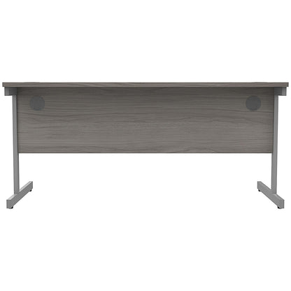Astin 1600mm Rectangular Desk, Silver Cantilever Legs, Grey Oak