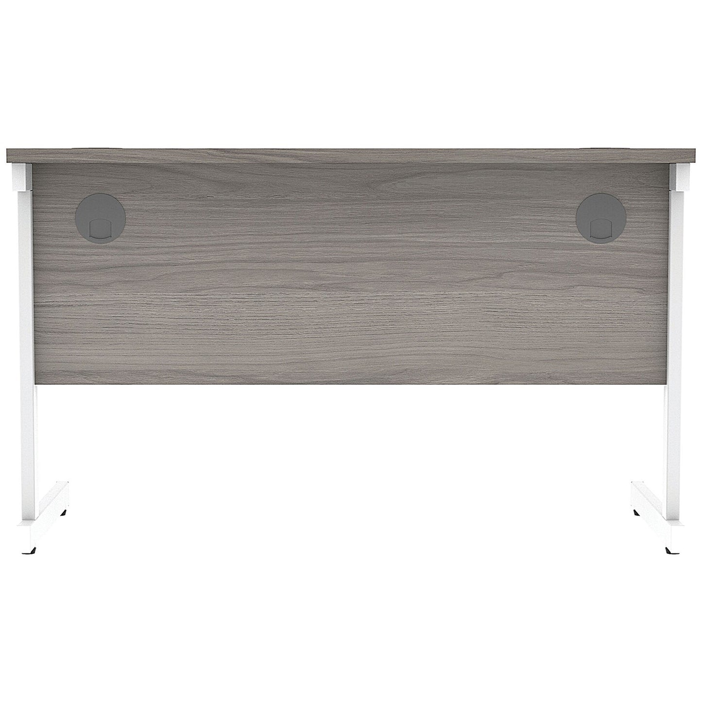 Astin 1200mm Slim Rectangular Desk, White Cantilever Legs, Grey Oak