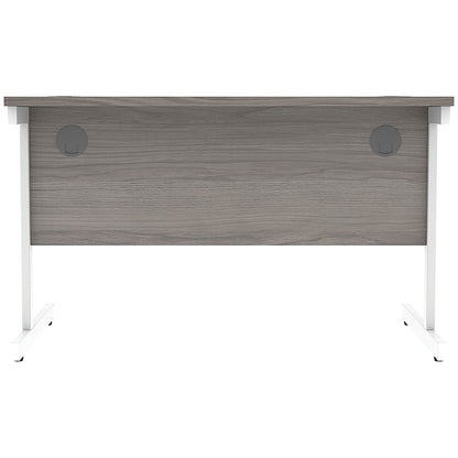 Astin 1200mm Rectangular Desk, White Cantilever Legs, Grey Oak