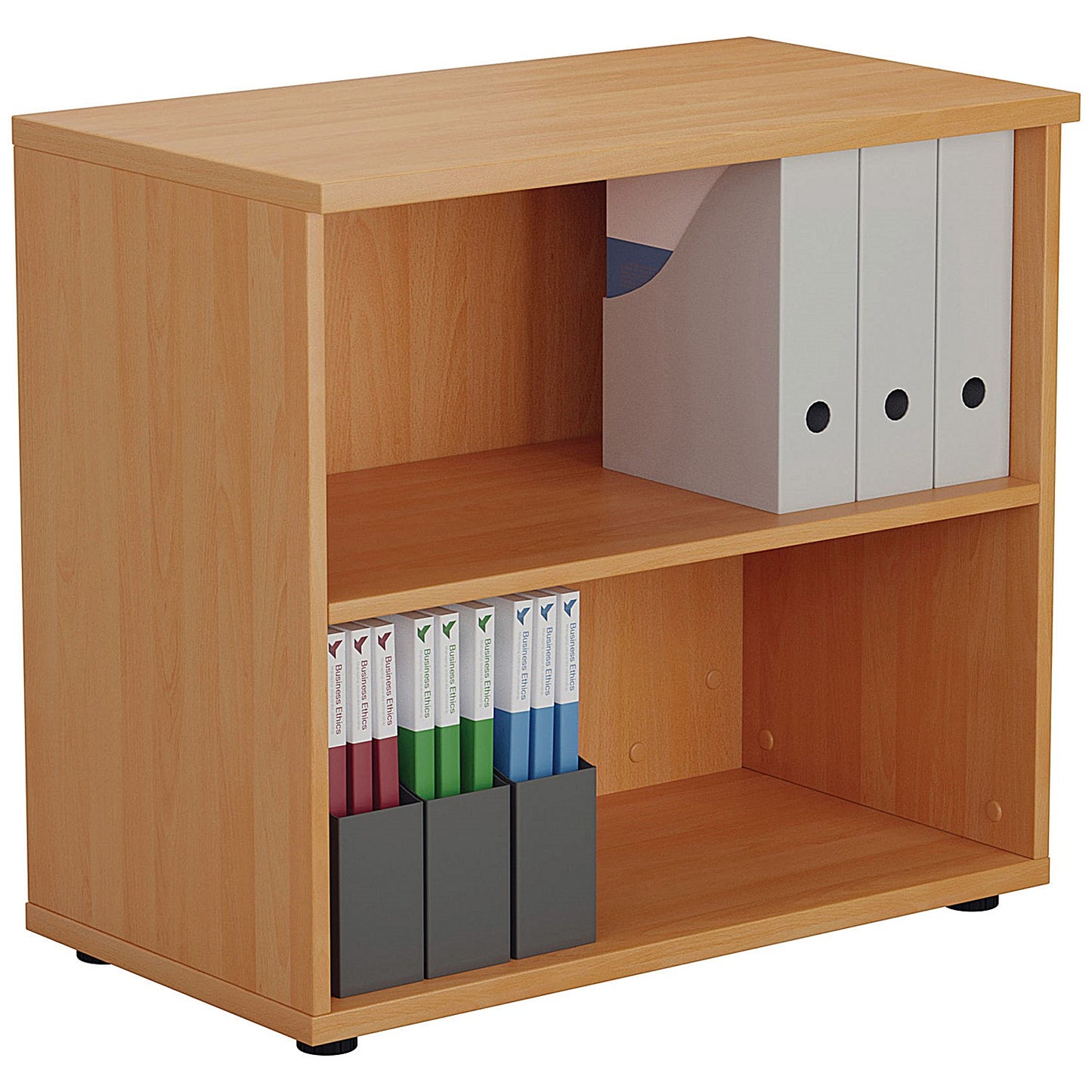 First Desk High Bookcase, 1 Shelf, 730mm High, Beech