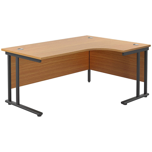 Jemini 1800mm Corner Desk, Right Hand, Black Double Upright Cantilever Legs, Oak Easy2Order : KF803836