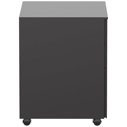 First 3 Drawer Steel Under Desk Pedestal, Black