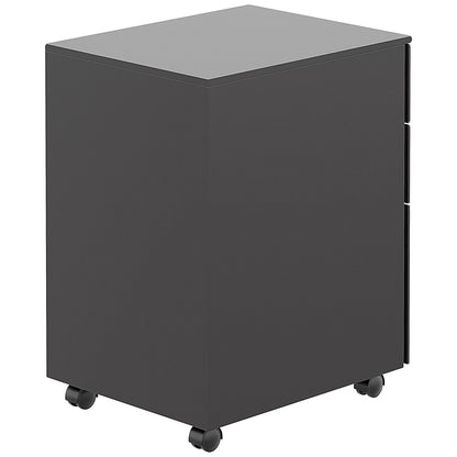 First 3 Drawer Steel Under Desk Pedestal, Black