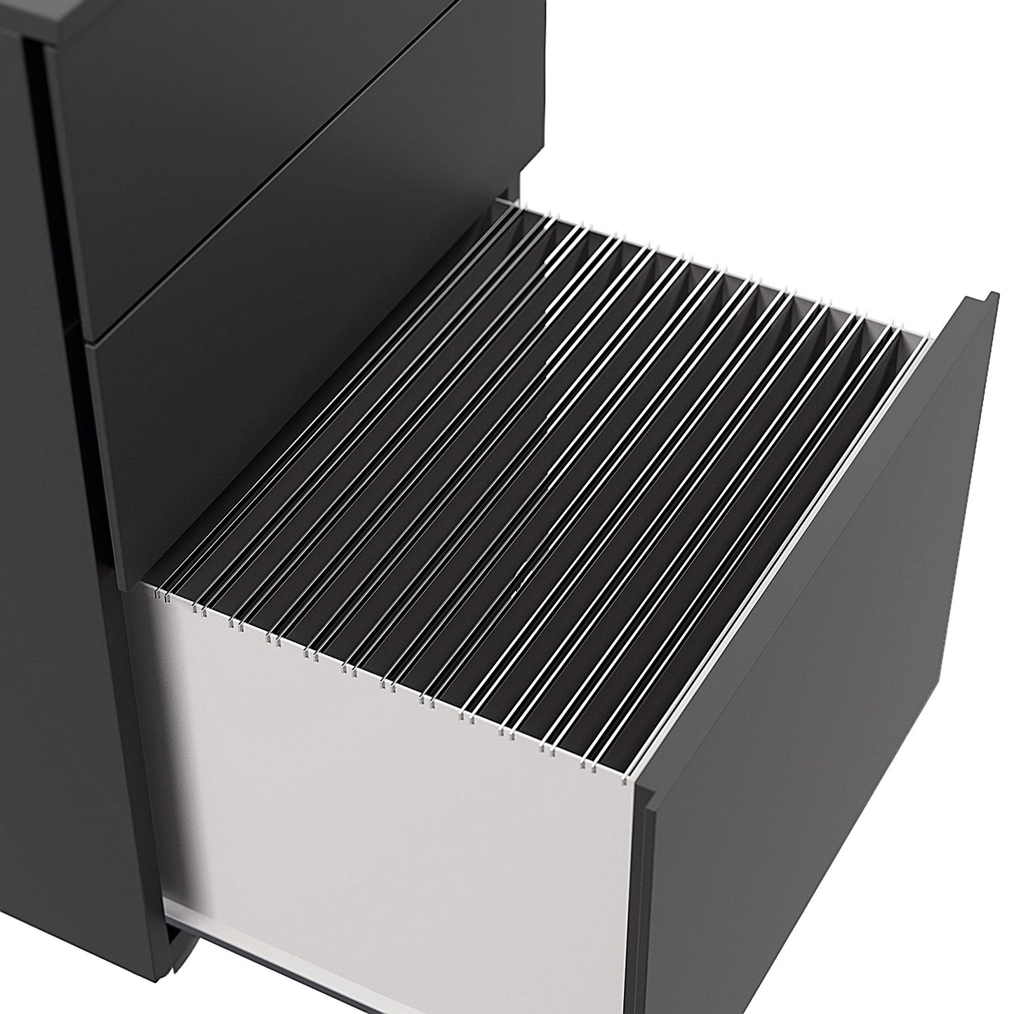 First 3 Drawer Steel Under Desk Pedestal, Black