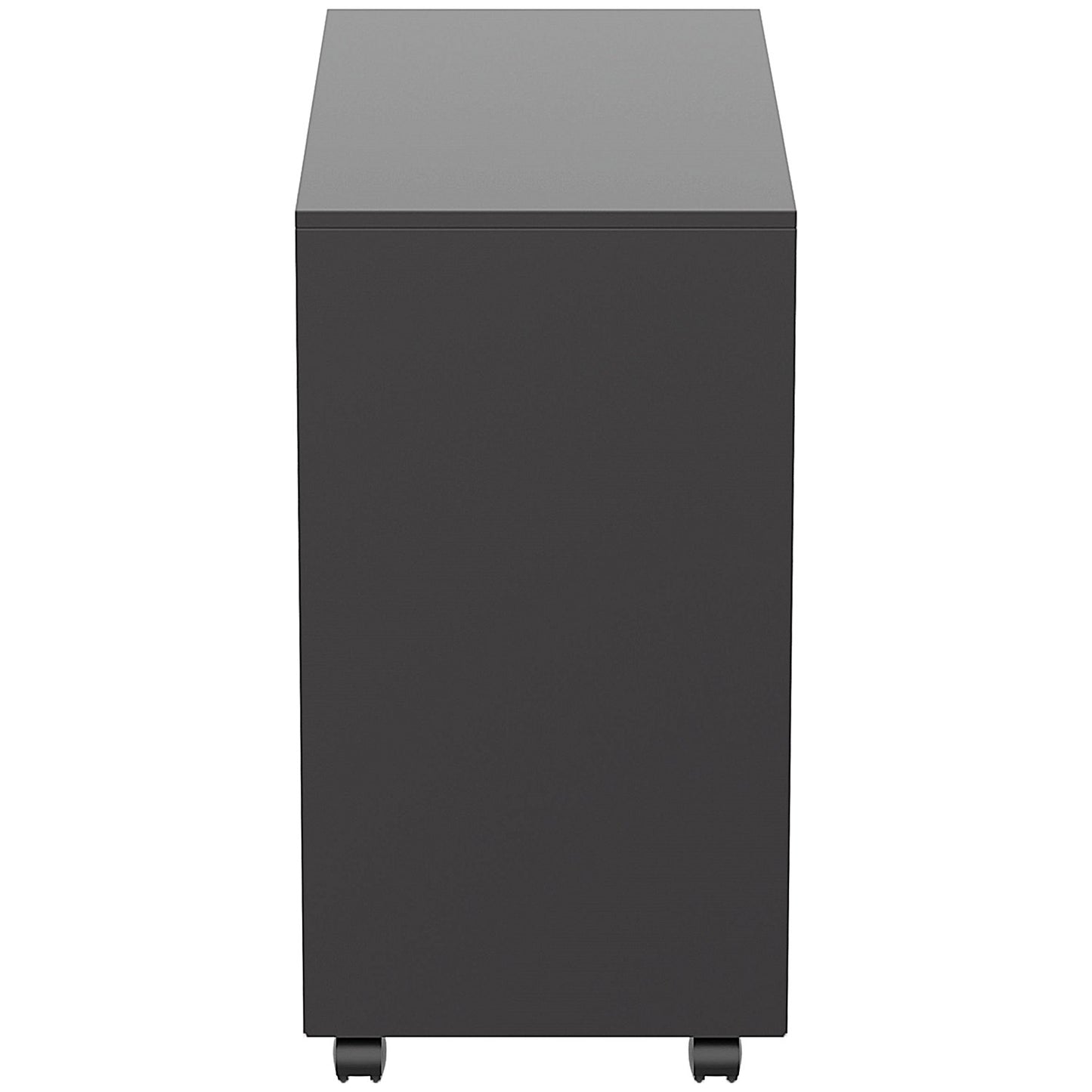 First 3 Drawer Slimline Steel Under Desk Pedestal, Black