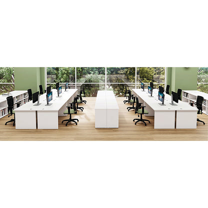 Jemini 1200mm Rectangular Desk, Panel End Leg, Grey Oak