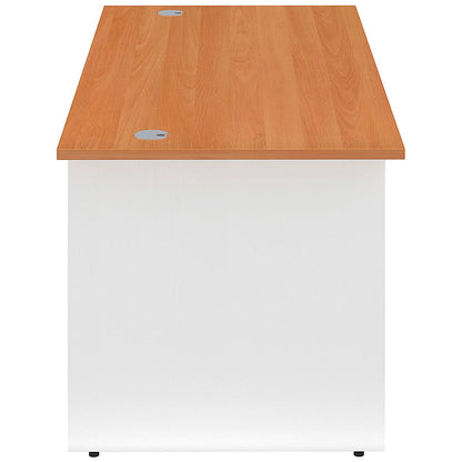 Jemini Two-Tone 1200mm Rectangular Desk, Panel End Leg, Beech & White