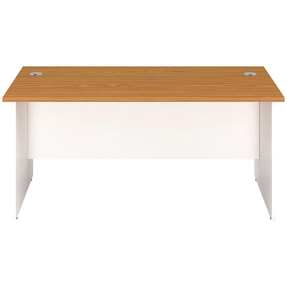 Jemini Two-Tone 1200mm Rectangular Desk, Panel End Leg, Oak & White