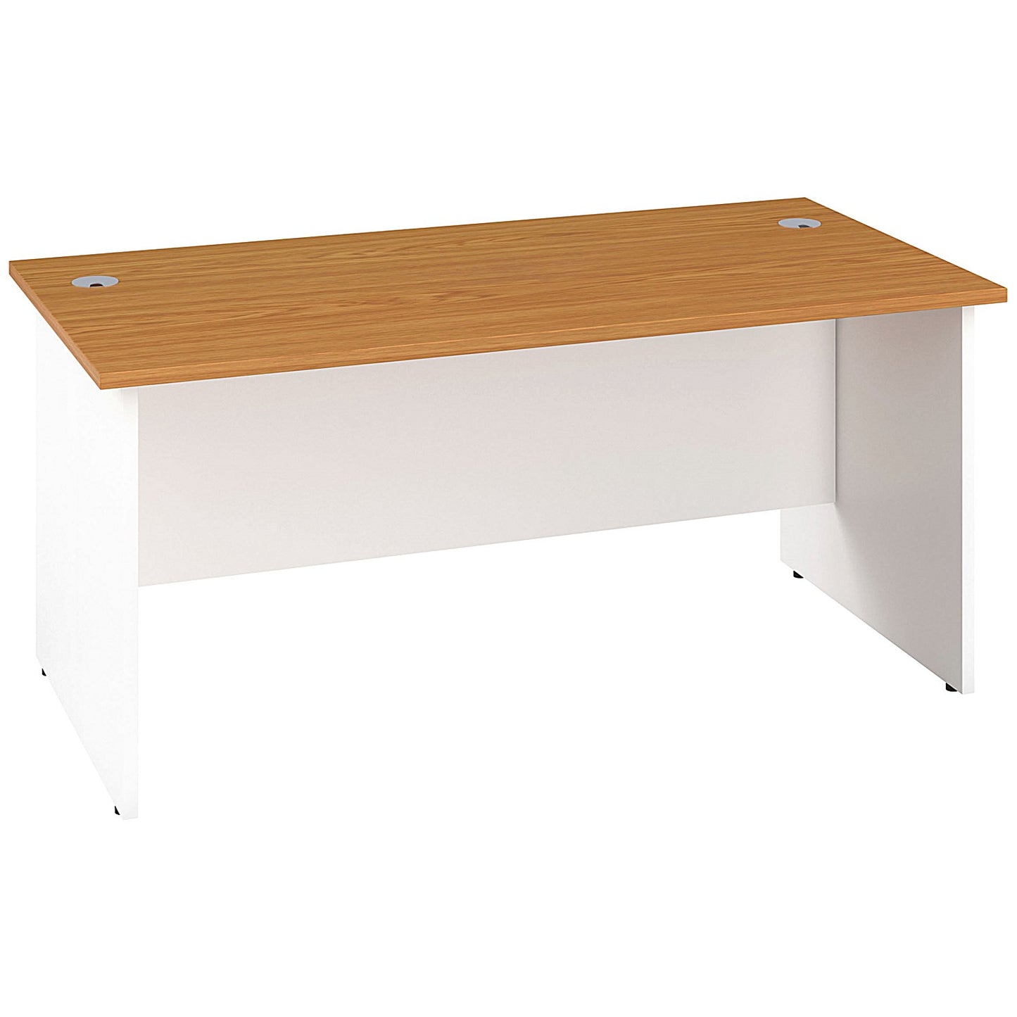 Jemini Two-Tone 1200mm Rectangular Desk, Panel End Leg, Oak & White