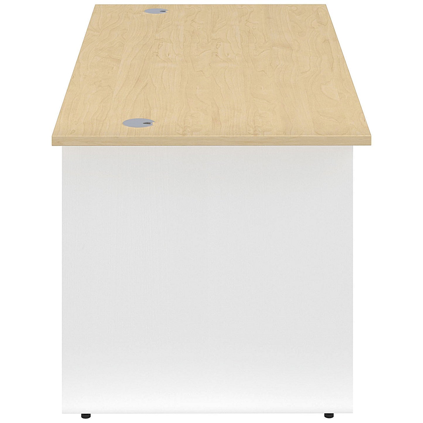 Jemini Two-Tone 1200mm Rectangular Desk, Panel End Leg, Maple & White