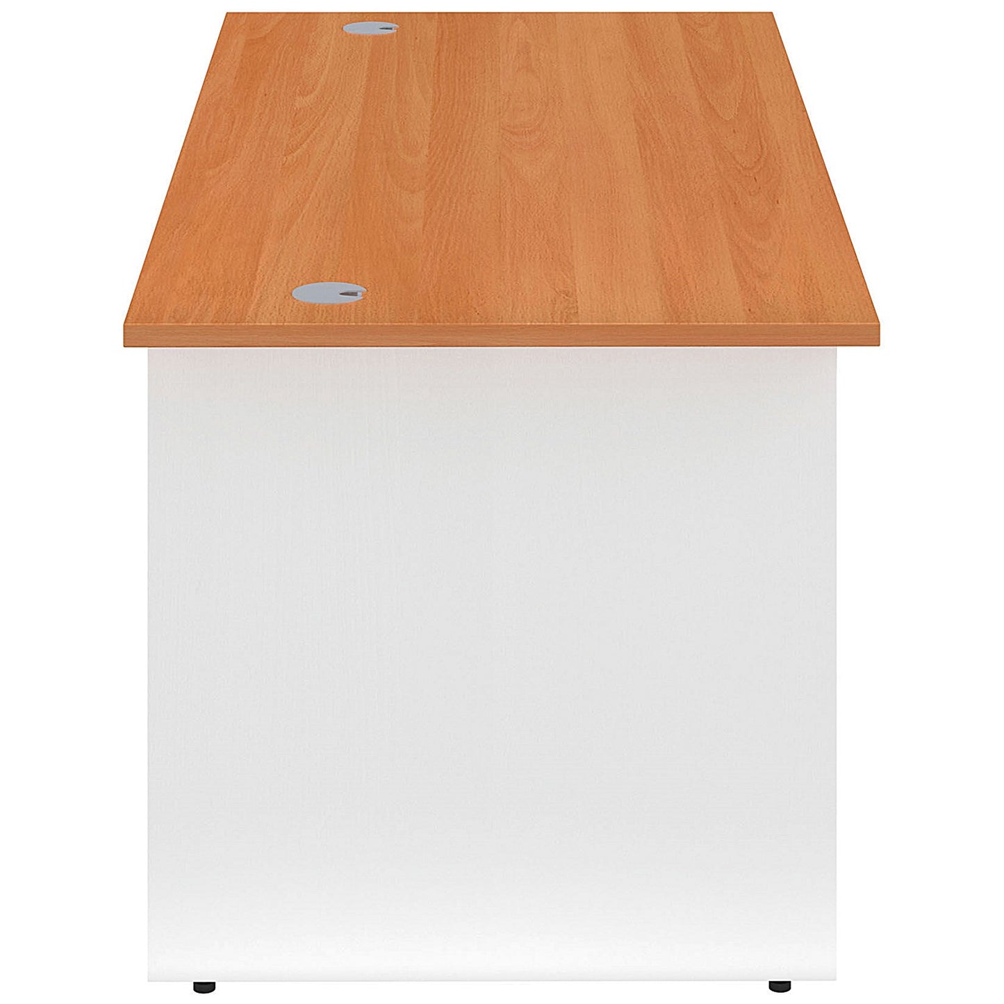 Jemini Two-Tone 1400mm Rectangular Desk, Panel End Leg, Beech & White
