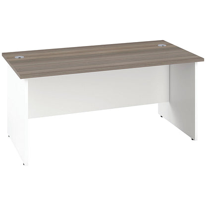 Jemini Two-Tone 1400mm Rectangular Desk, Panel End Leg, Grey Oak & White