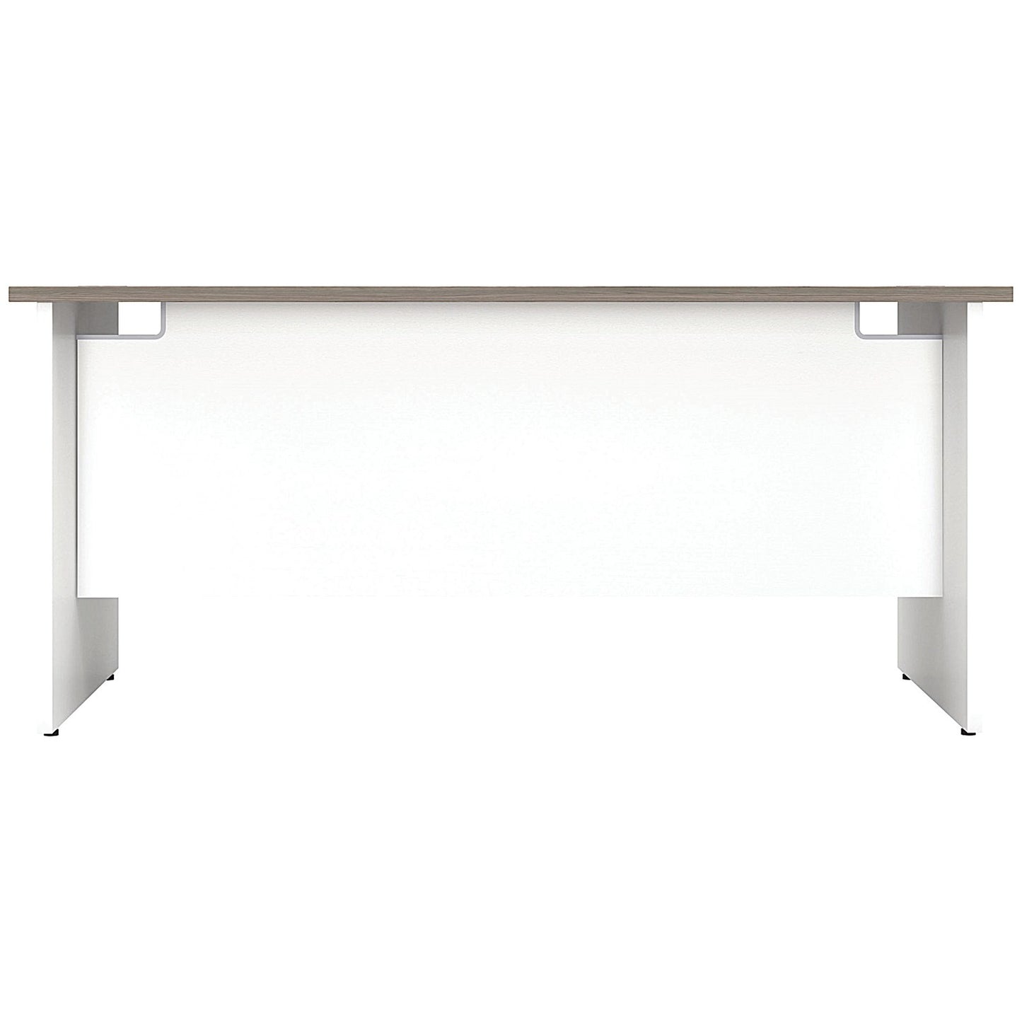 Jemini Two-Tone 1400mm Rectangular Desk, Panel End Leg, Grey Oak & White