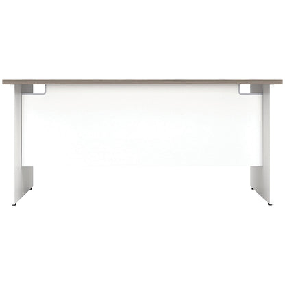 Jemini Two-Tone 1400mm Rectangular Desk, Panel End Leg, Grey Oak & White
