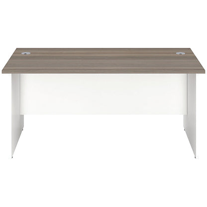 Jemini Two-Tone 1400mm Rectangular Desk, Panel End Leg, Grey Oak & White