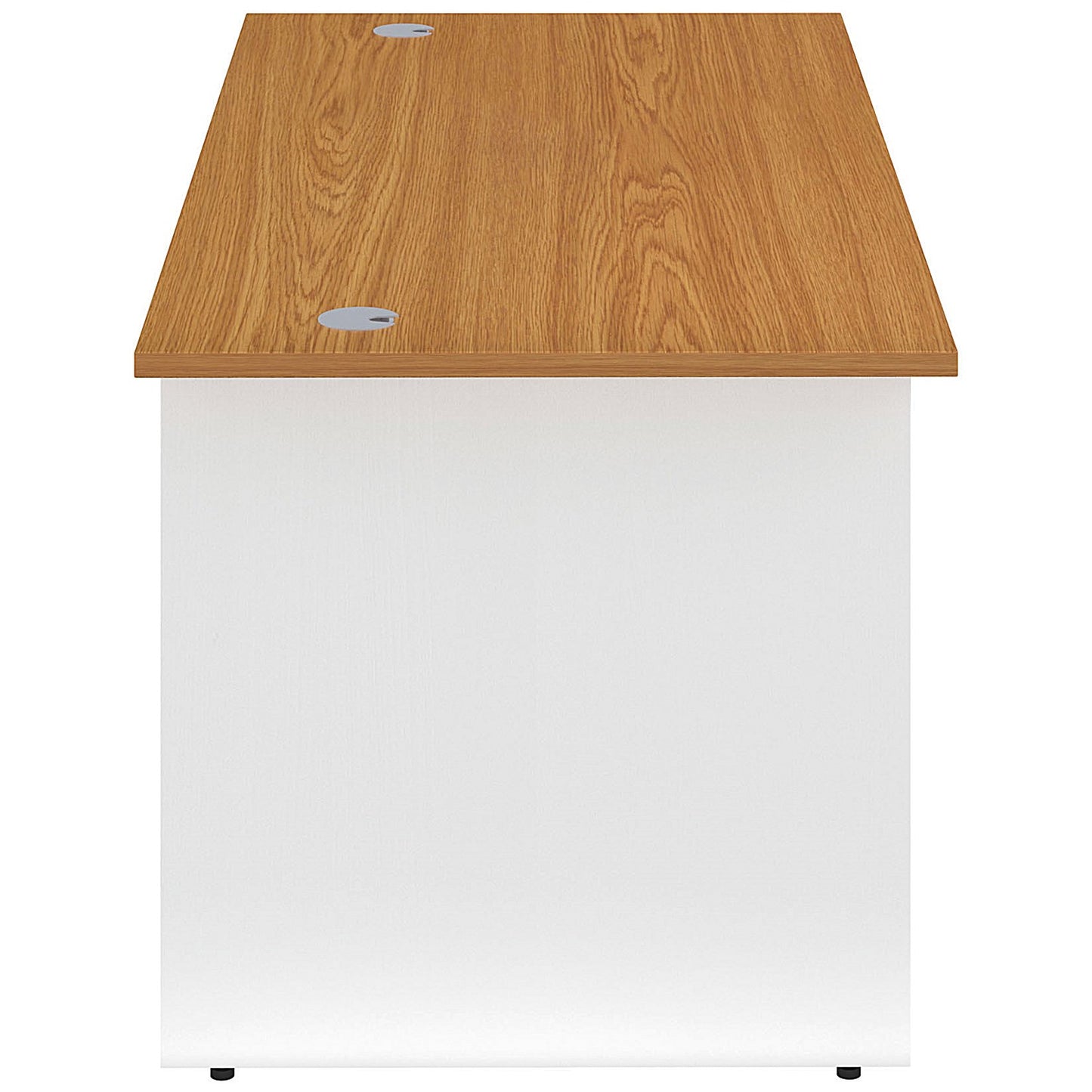 Jemini Two-Tone 1400mm Rectangular Desk, Panel End Leg, Oak & White