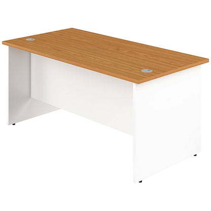 Jemini Two-Tone 1400mm Rectangular Desk, Panel End Leg, Oak & White