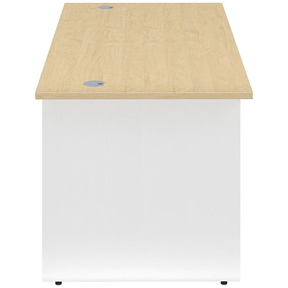 Jemini Two-Tone 1400mm Rectangular Desk, Panel End Leg, Maple & White