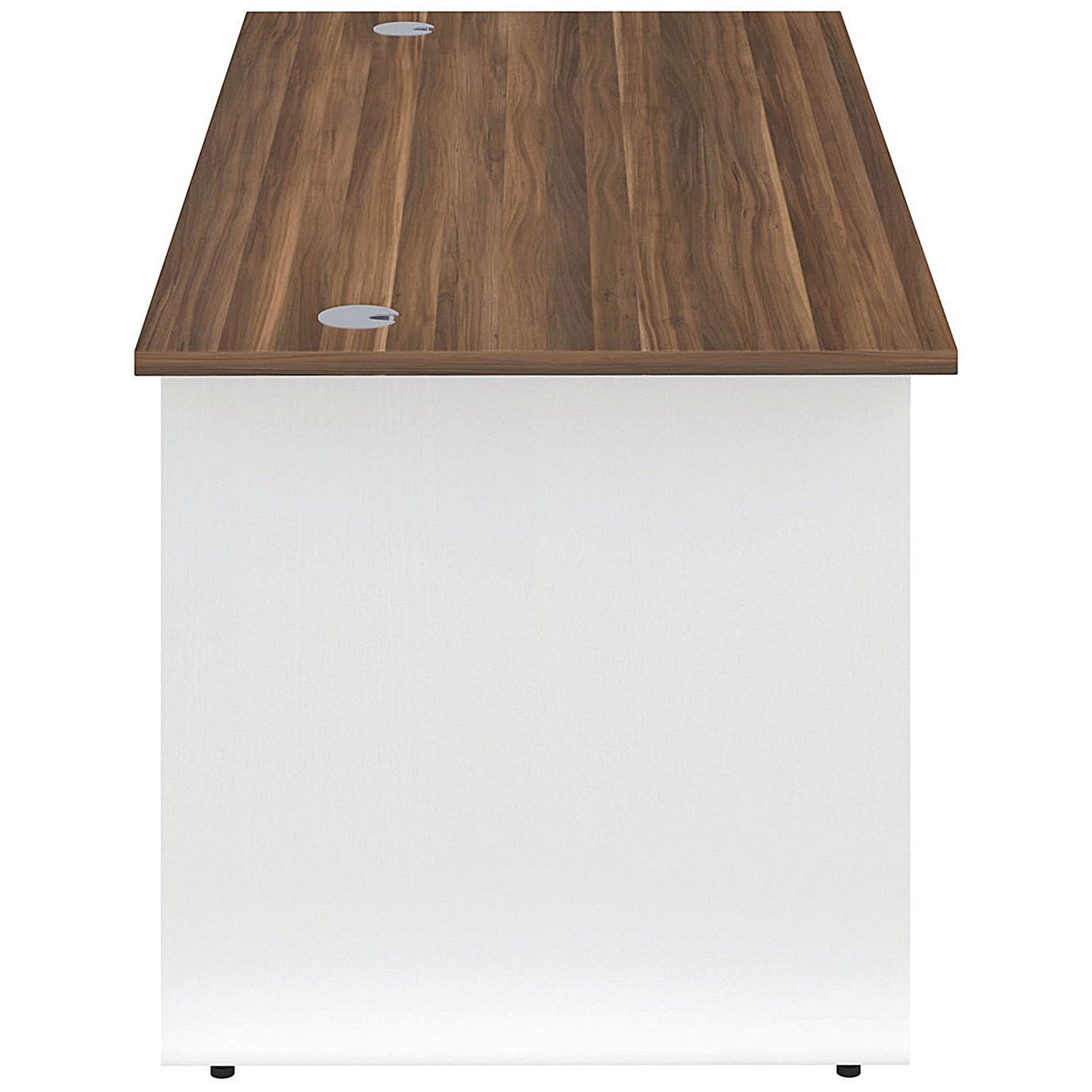 Jemini Two-Tone 1400mm Rectangular Desk, Panel End Leg, Walnut & White