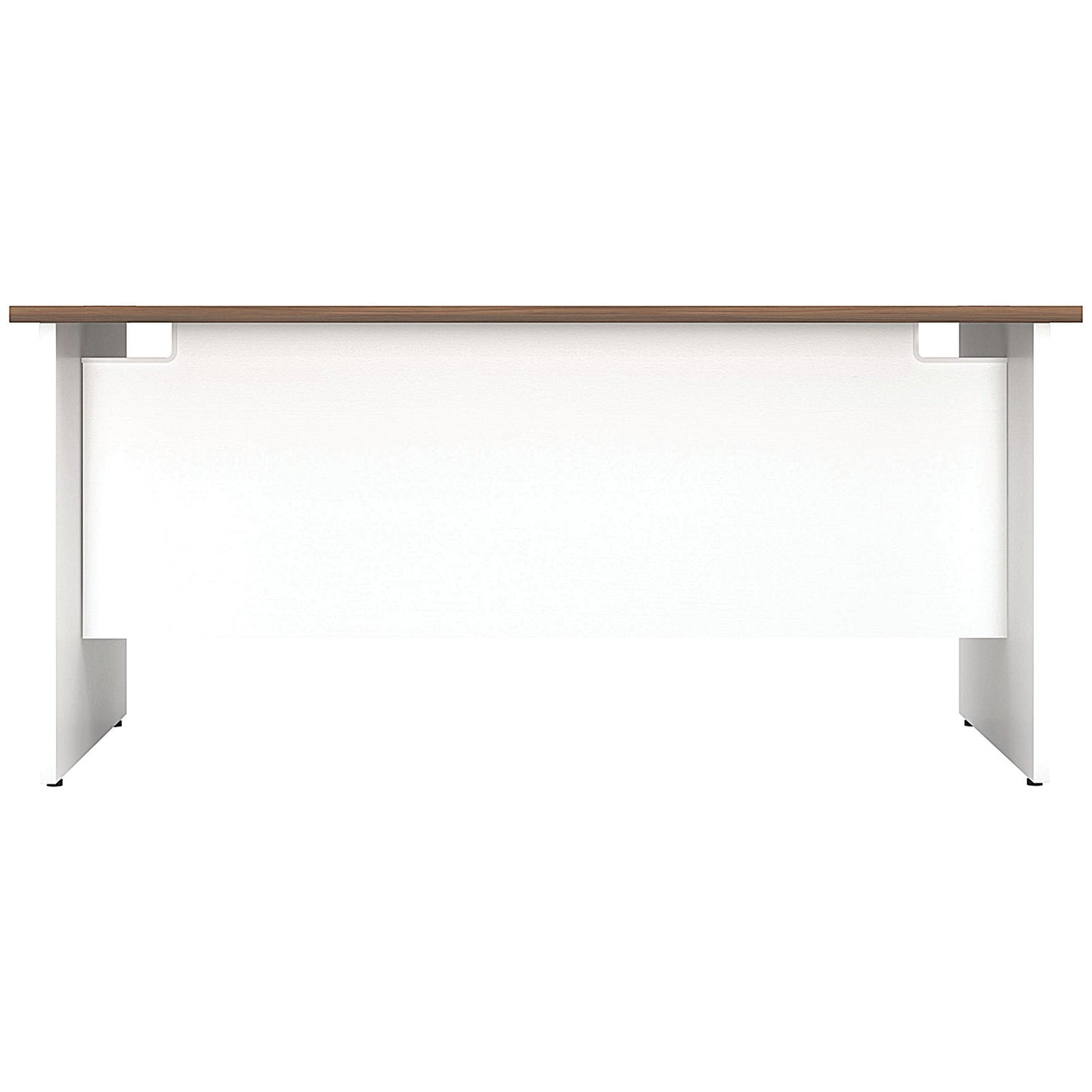 Jemini Two-Tone 1400mm Rectangular Desk, Panel End Leg, Walnut & White