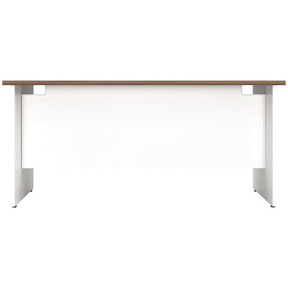 Jemini Two-Tone 1400mm Rectangular Desk, Panel End Leg, Walnut & White