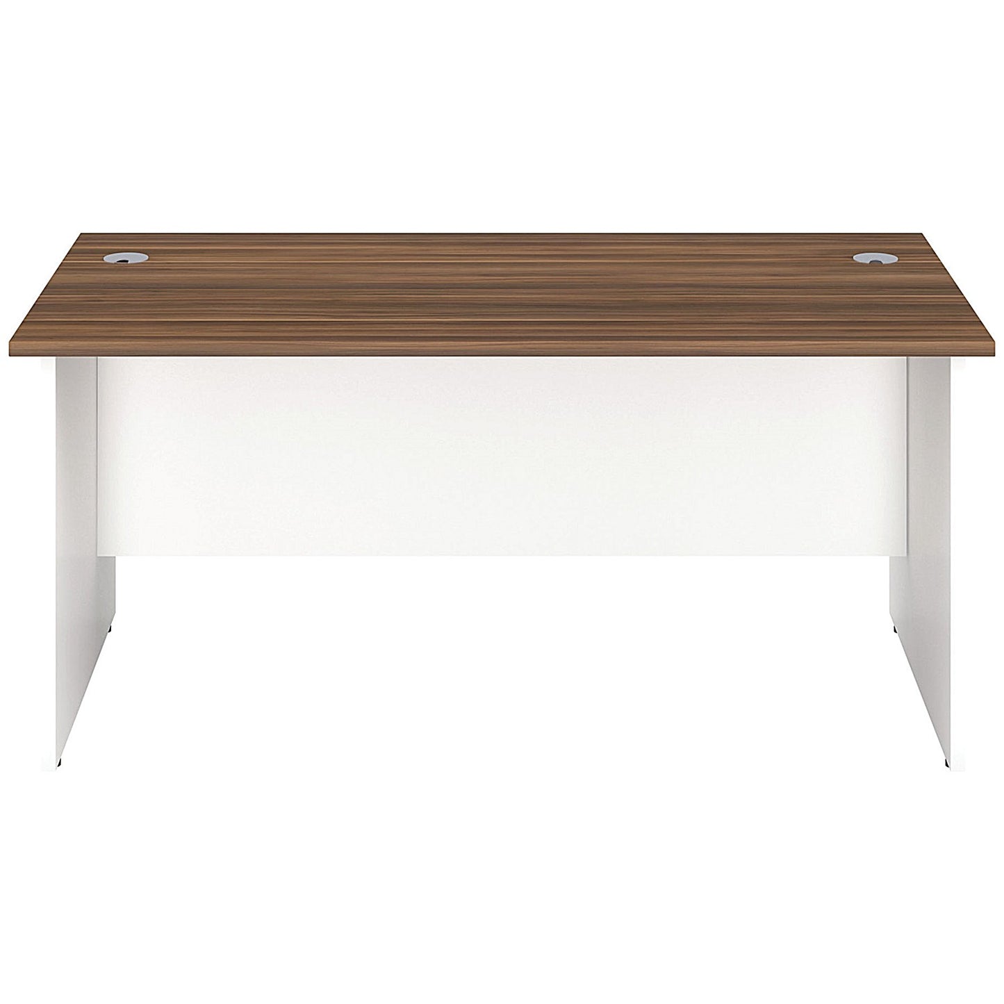 Jemini Two-Tone 1400mm Rectangular Desk, Panel End Leg, Walnut & White