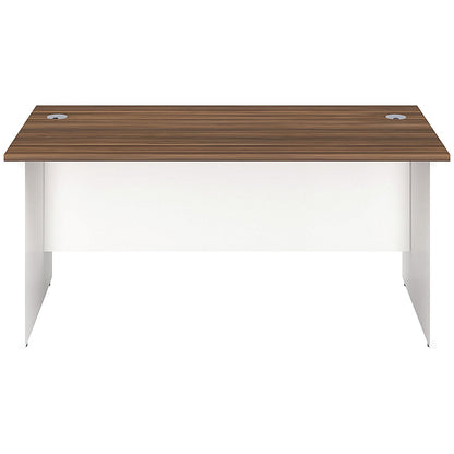 Jemini Two-Tone 1400mm Rectangular Desk, Panel End Leg, Walnut & White