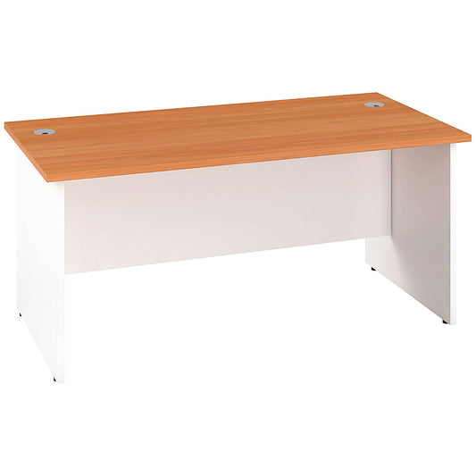 Jemini Two-Tone 1600mm Rectangular Desk, Panel End Leg, Beech & White