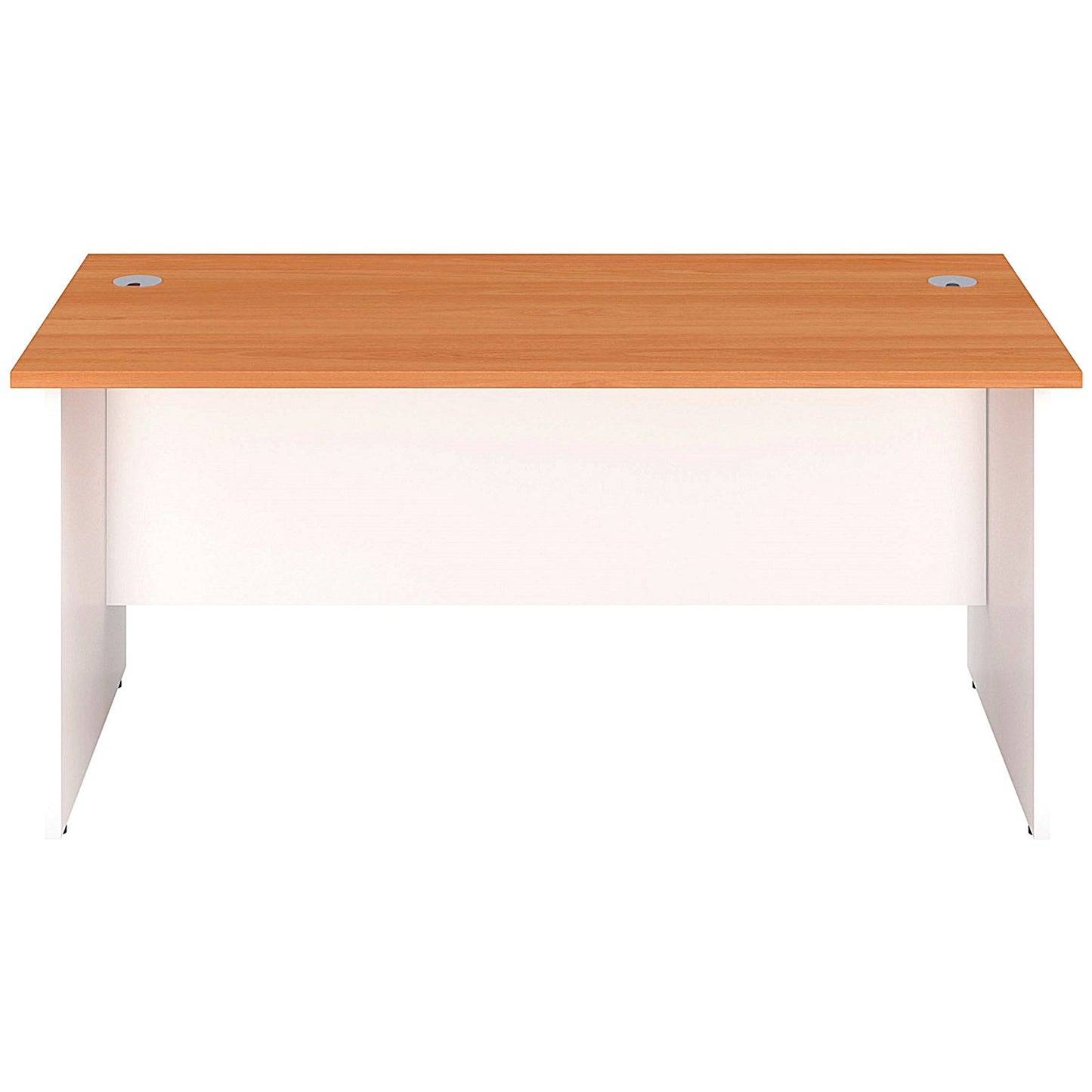 Jemini Two-Tone 1600mm Rectangular Desk, Panel End Leg, Beech & White