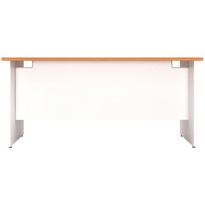 Jemini Two-Tone 1600mm Rectangular Desk, Panel End Leg, Beech & White