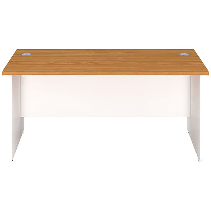 Jemini Two-Tone 1600mm Rectangular Desk, Panel End Leg, Oak & White