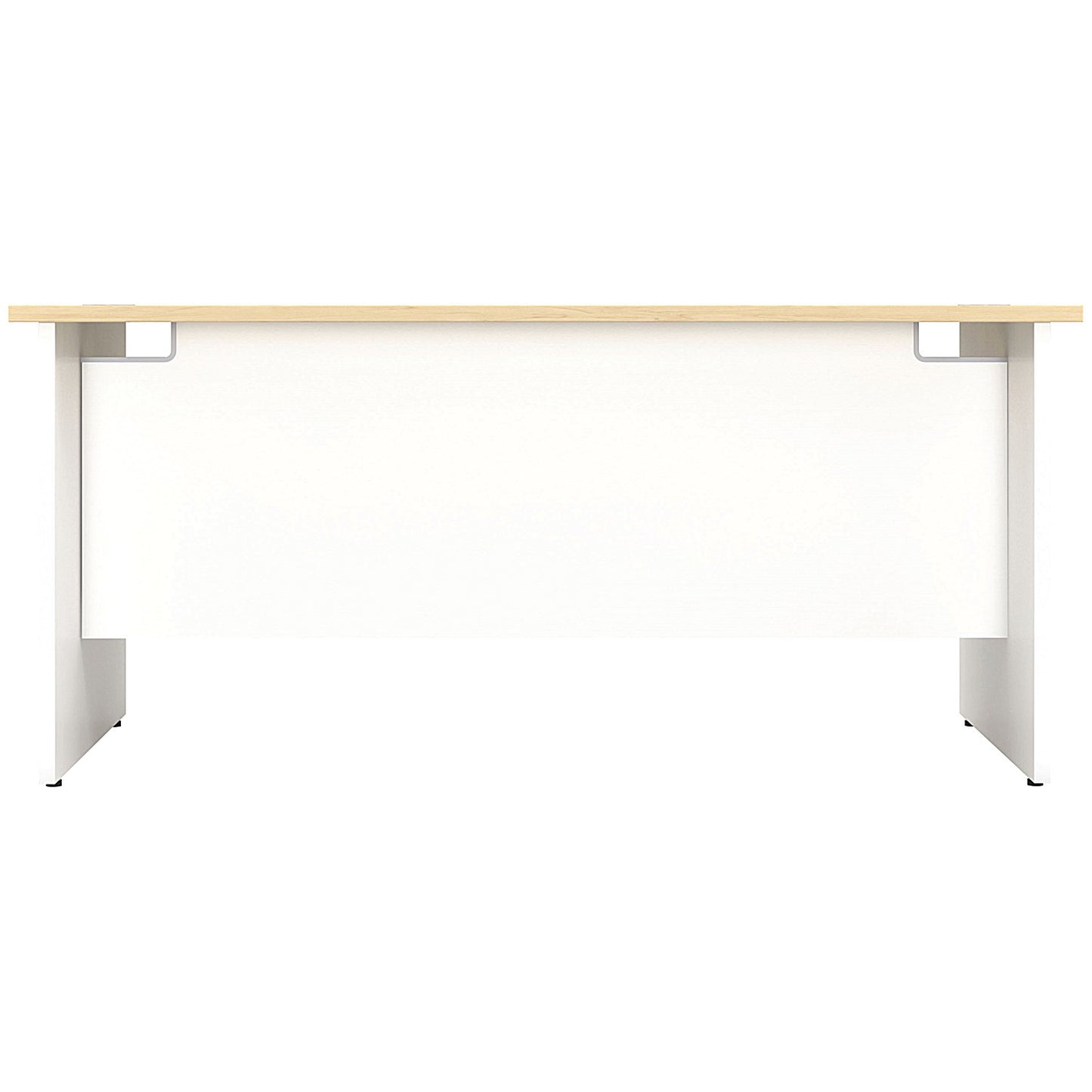 Jemini Two-Tone 1600mm Rectangular Desk, Panel End Leg, Maple & White