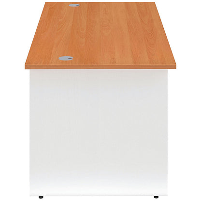 Jemini Two-Tone 1800mm Rectangular Desk, Panel End Leg, Beech & White