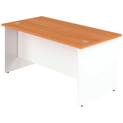 Jemini Two-Tone 1800mm Rectangular Desk, Panel End Leg, Beech & White