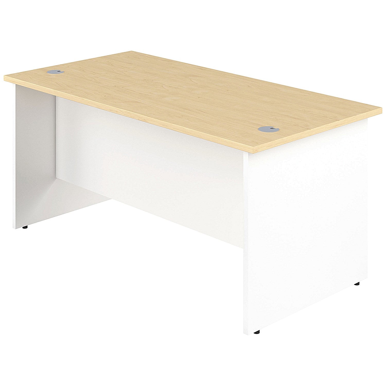Jemini Two-Tone 1800mm Rectangular Desk, Panel End Leg, Maple & White