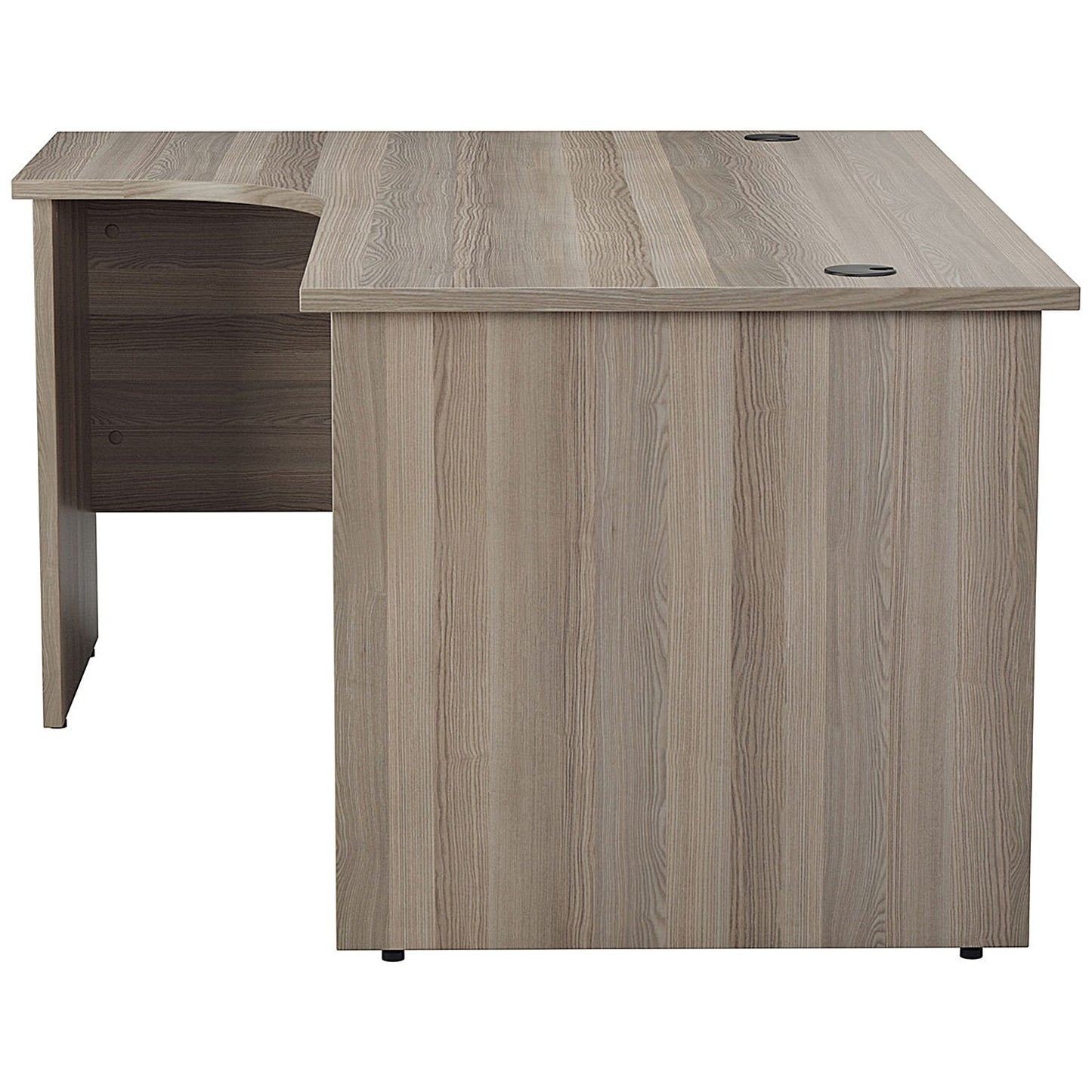 Jemini 1600mm Corner Desk, Left Hand, Panel End Leg, Grey Oak