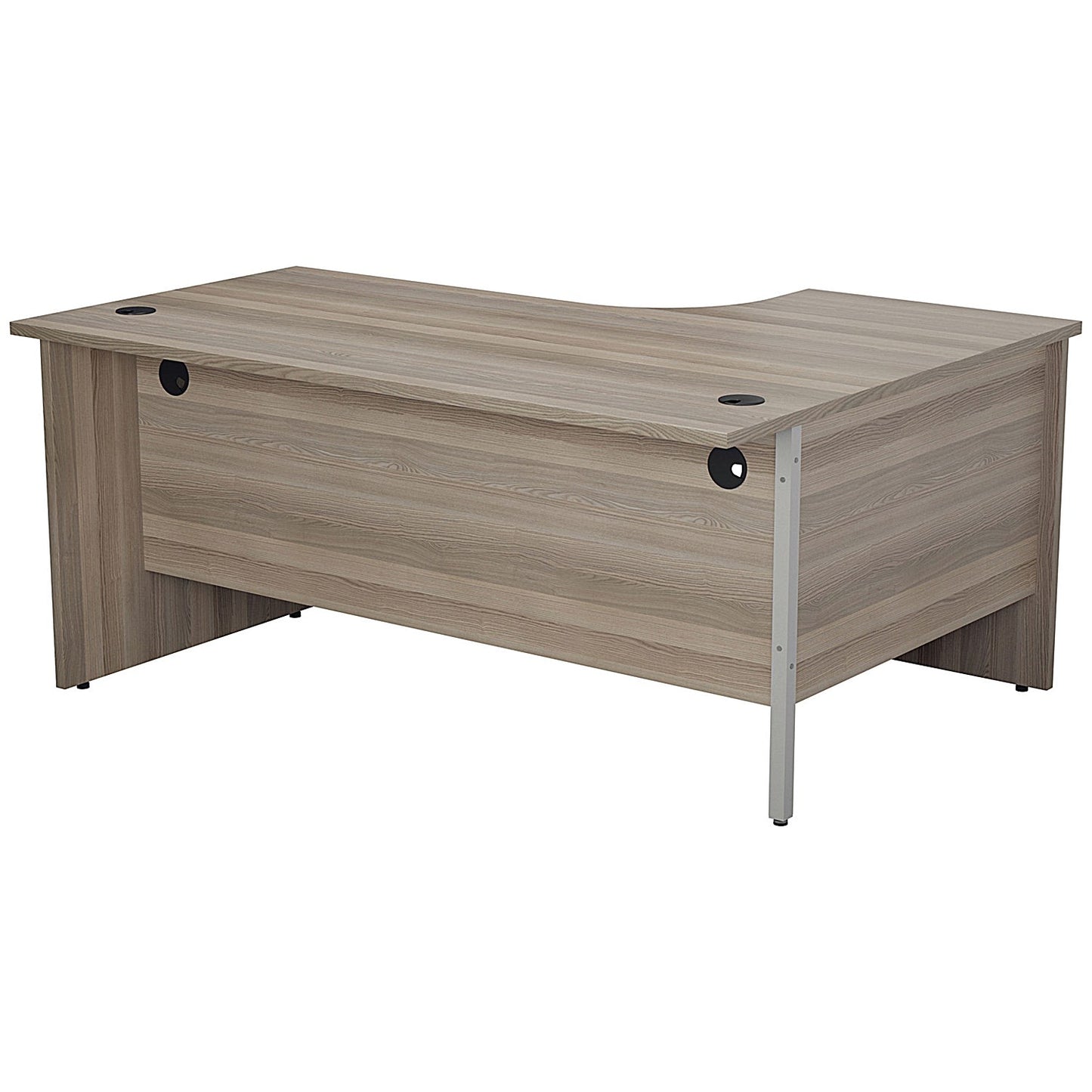 Jemini 1600mm Corner Desk, Left Hand, Panel End Leg, Grey Oak
