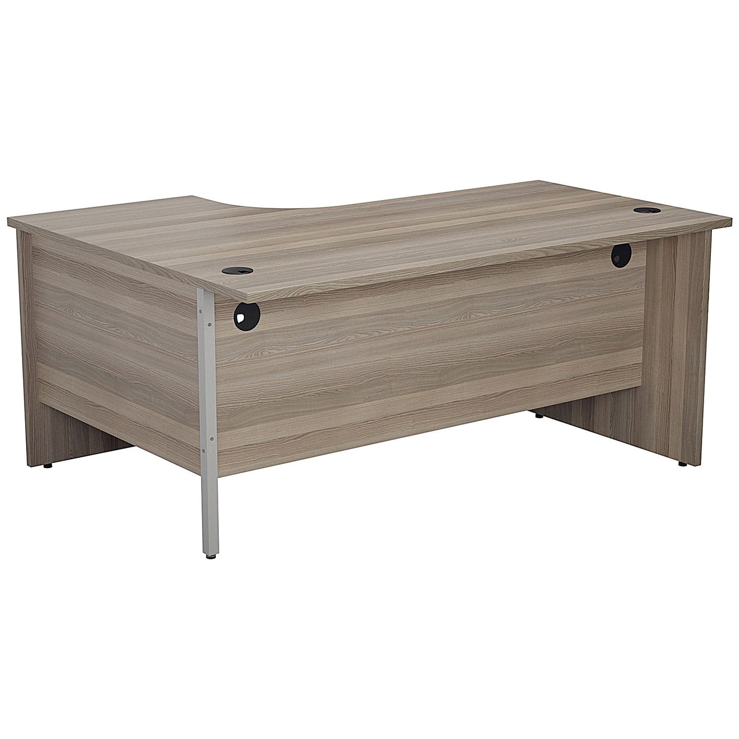 Jemini 1600mm Corner Desk, Right Hand, Panel End Leg, Grey Oak