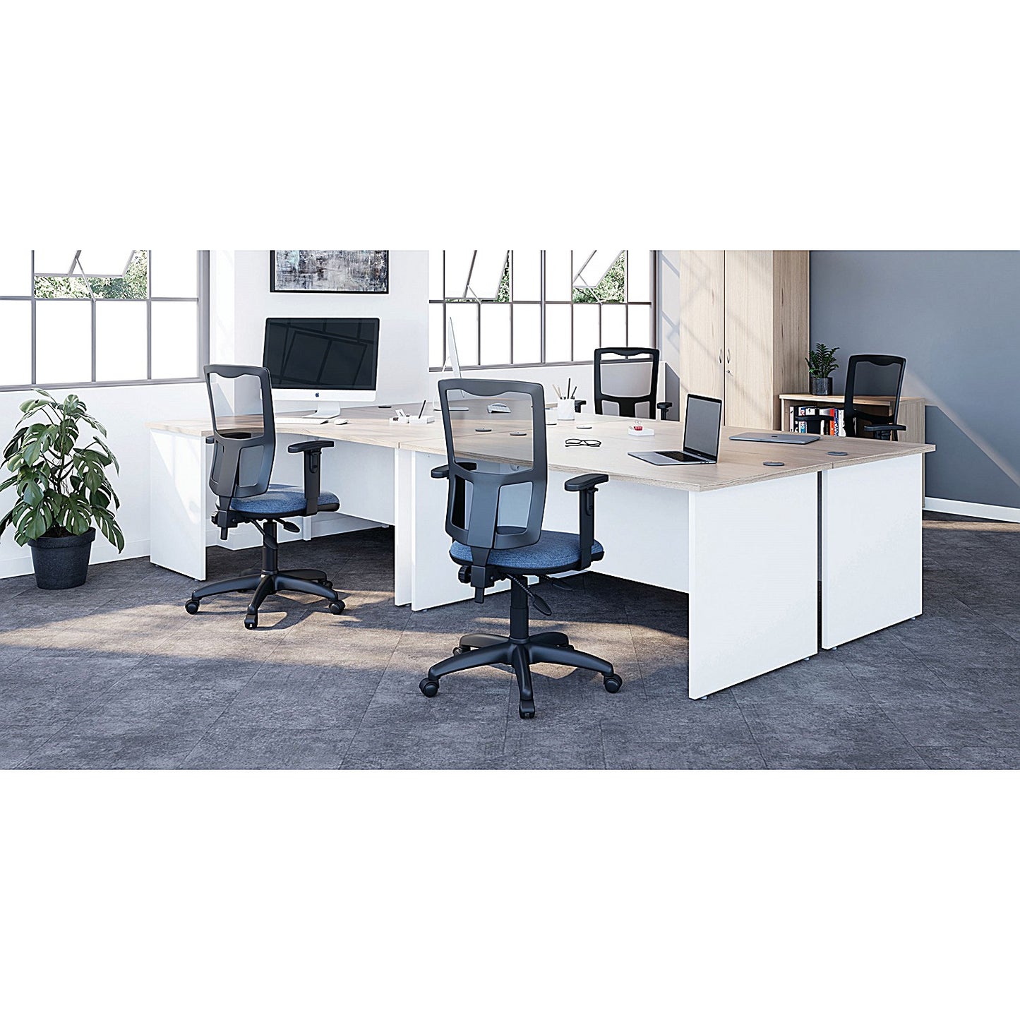 Jemini 1800mm Corner Desk, Right Hand, Panel End Leg, Oak