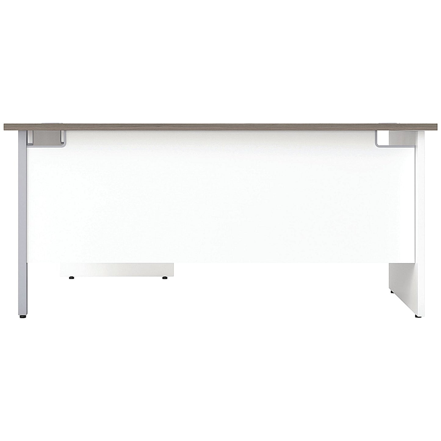 Jemini Switch 1600mm Two-Tone Corner Desk, Right Hand, White Panel End Leg, Grey Oak