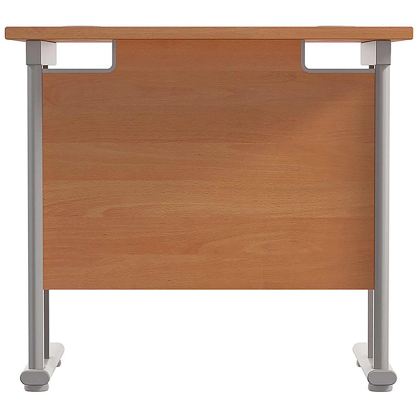 Jemini 800mm Slim Rectangular Desk, Silver Cantilever Legs, Beech
