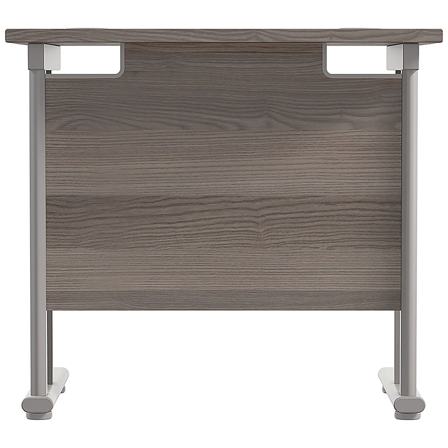 Jemini 800mm Slim Rectangular Desk, Silver Cantilever Legs, Grey Oak