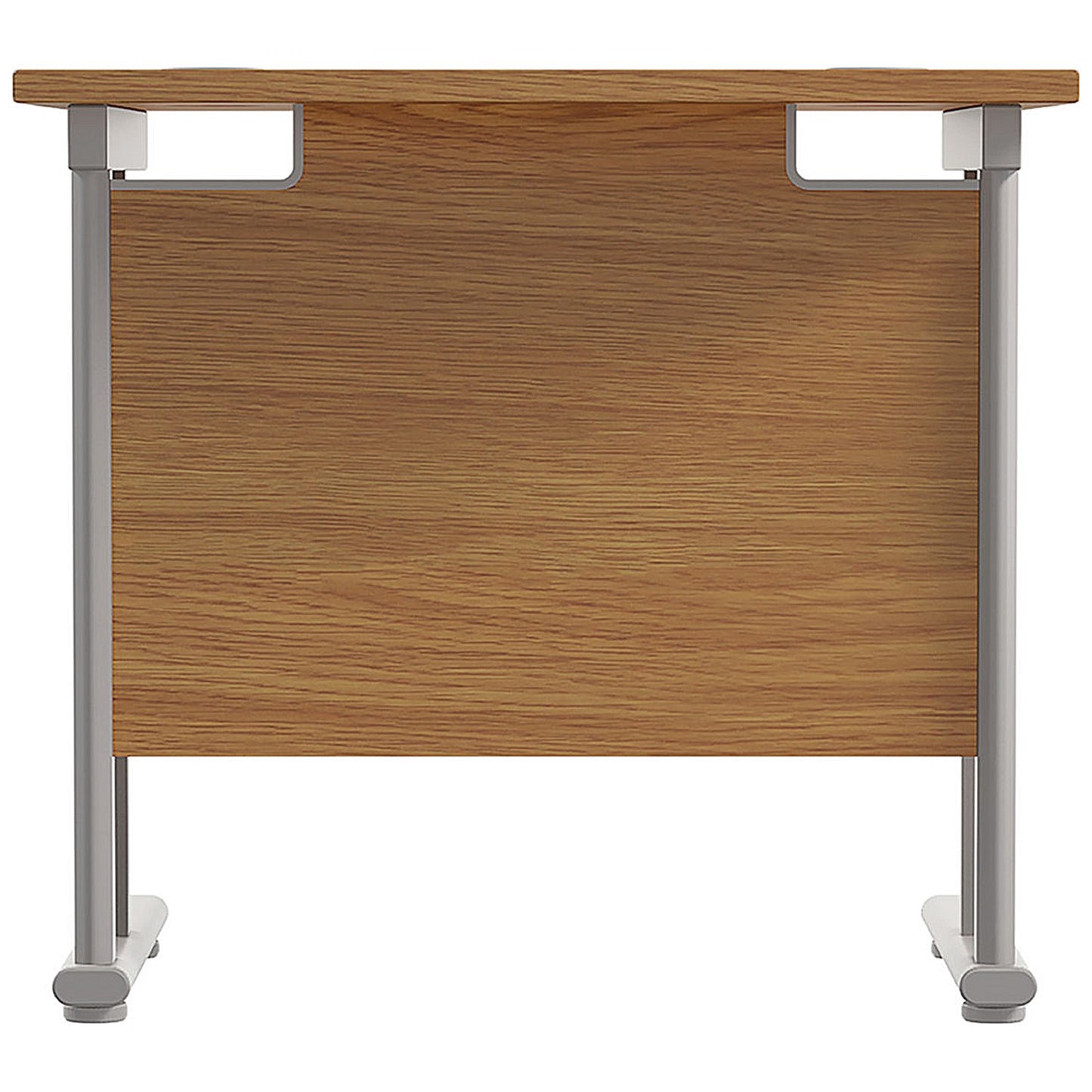 Jemini 800mm Slim Rectangular Desk, Silver Cantilever Legs, Oak