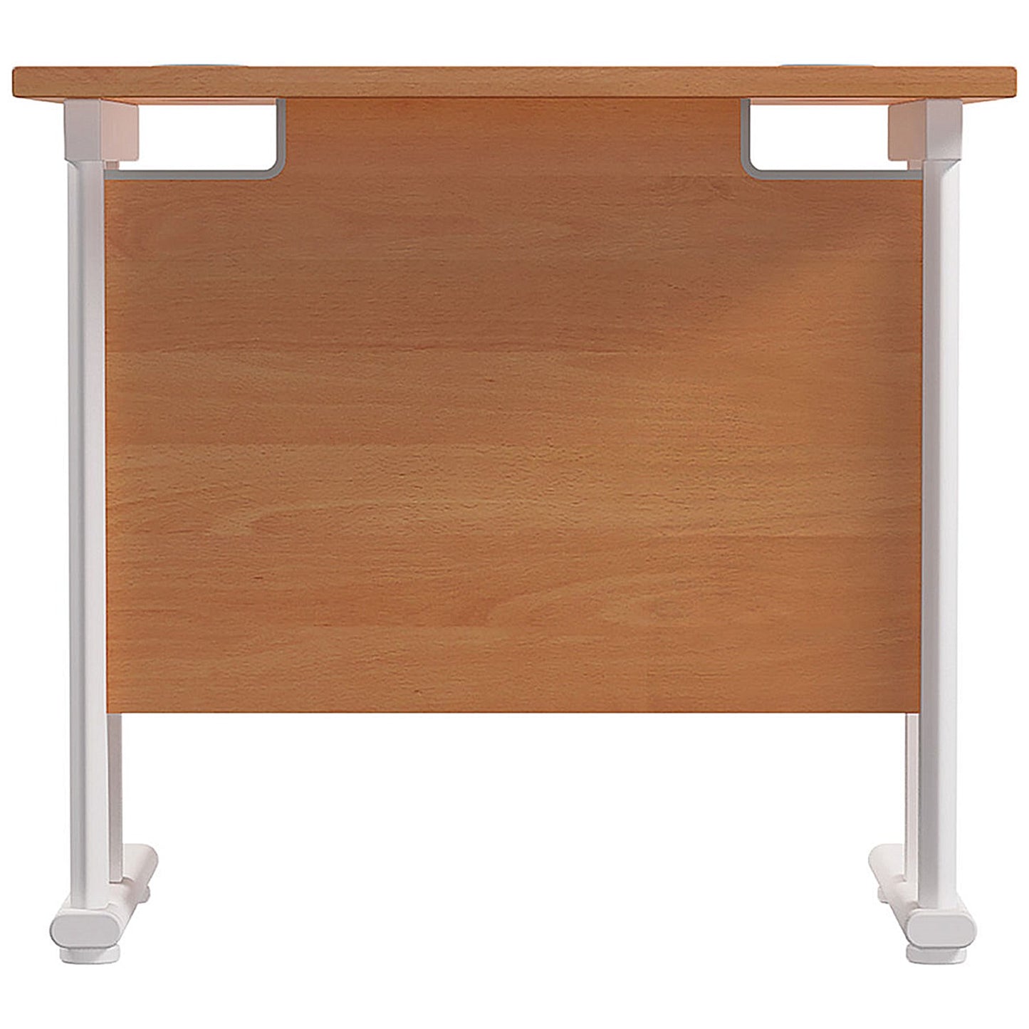 Jemini 800mm Slim Rectangular Desk, White Cantilever Leg, Beech