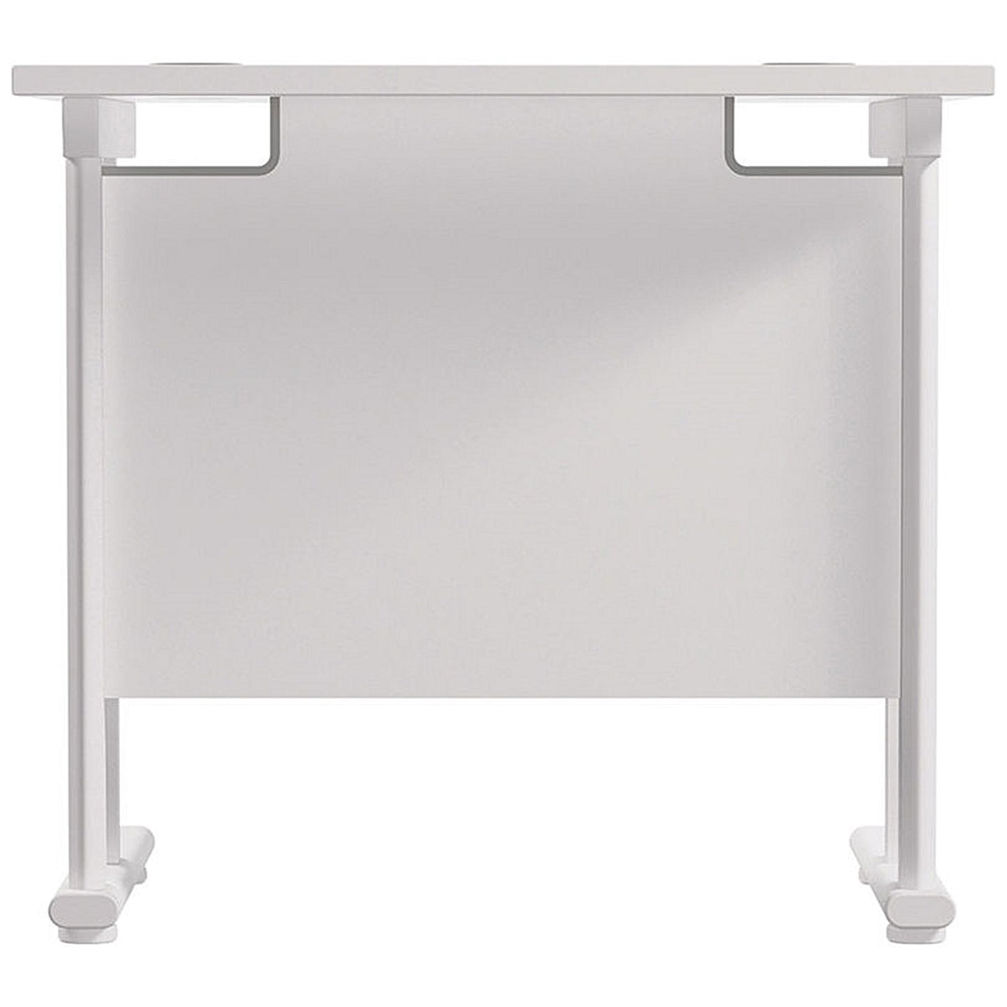 Jemini 800mm Slim Rectangular Desk, White Cantilever Leg, White
